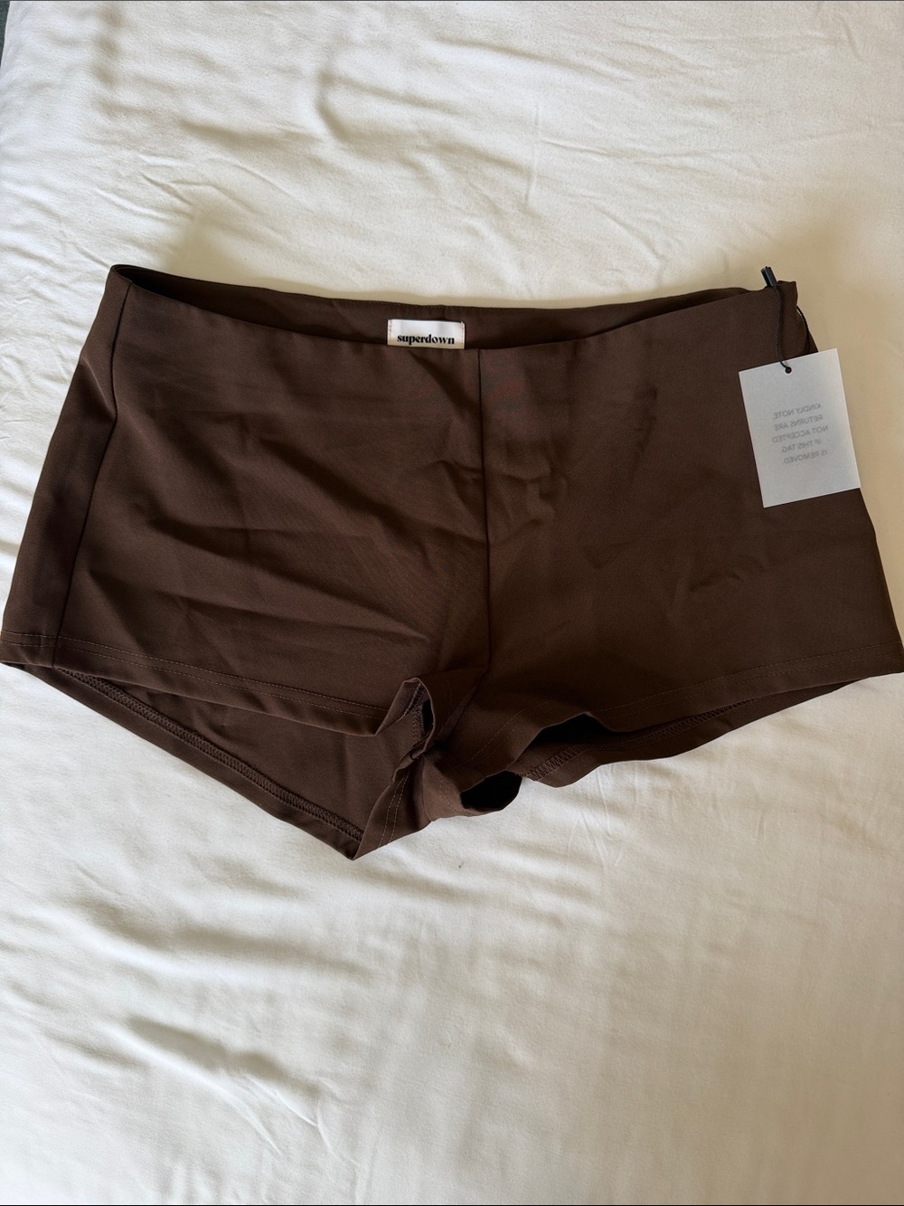 superdown Chocolate Brown low- Rise mini Shorts